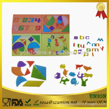 Cartoon silicone promotional jigsaw puzzle for children